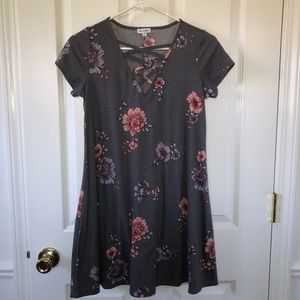 💐Gray floral dress